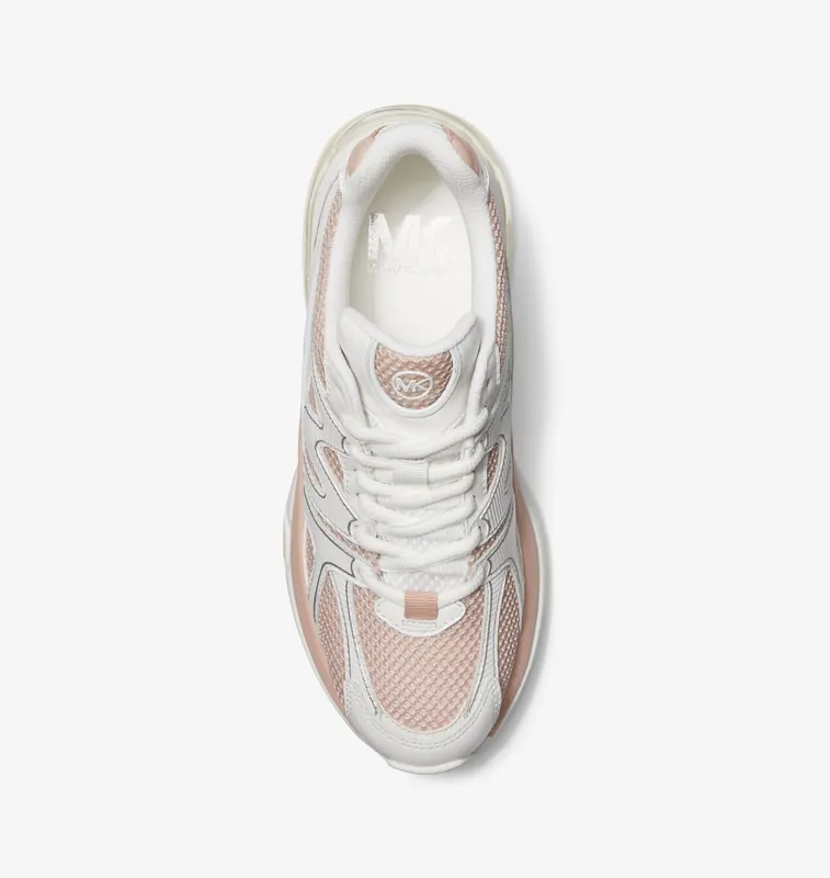 Michael Kors MK Kit Extreme Mesh and Leather Trainer – Pink Multi (43S3KIFS1D-4751)