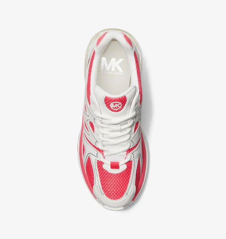 Michael Kors MK Kit Extreme Mesh and Leather Trainer – Geranium Multi (43S3KIFS1D-9753)