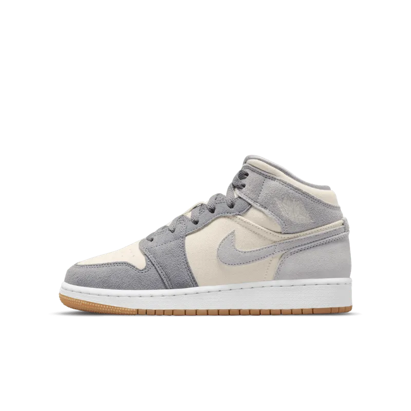 Air Jordan 1 Mid SE Coconut Milk Particle Grey (GS) (DN4346-100)