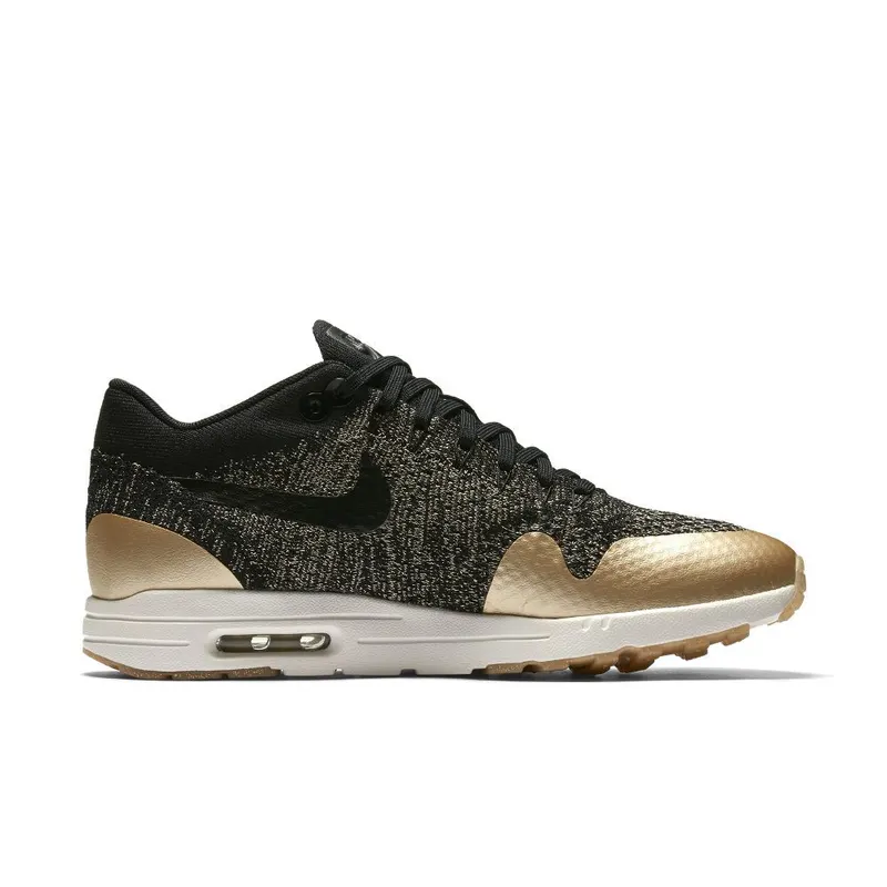 Nike Air Max 1 Ultra 20 Flyknit Metallic ‘Black & Metallic Gold’ (881195-001)