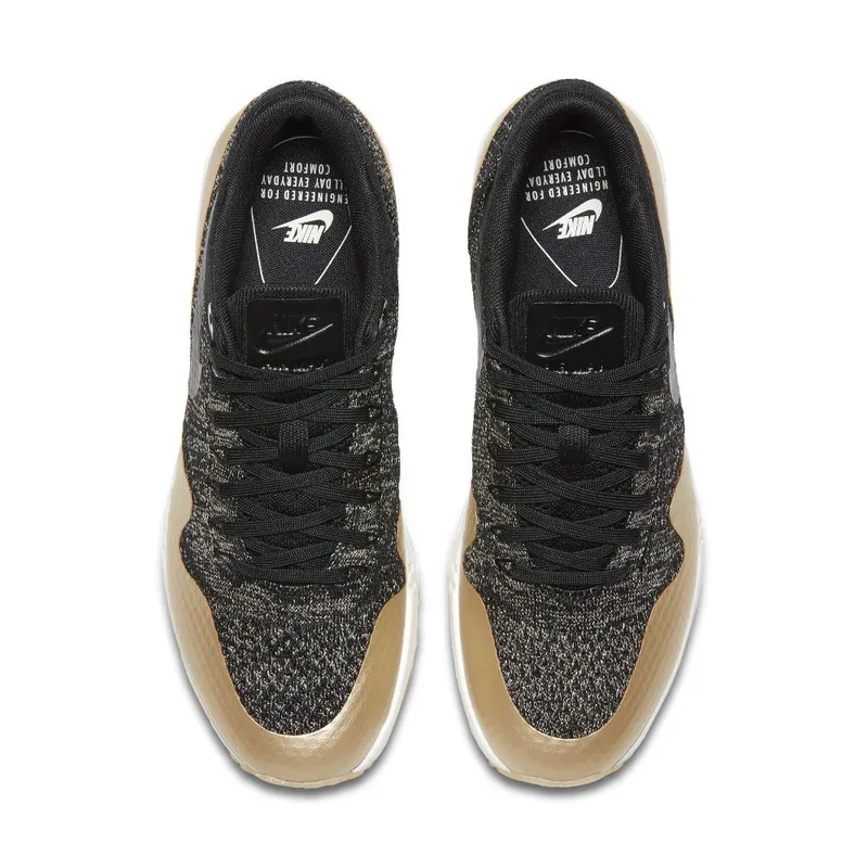 Nike Air Max 1 Ultra 20 Flyknit Metallic ‘Black & Metallic Gold’ (881195-001)