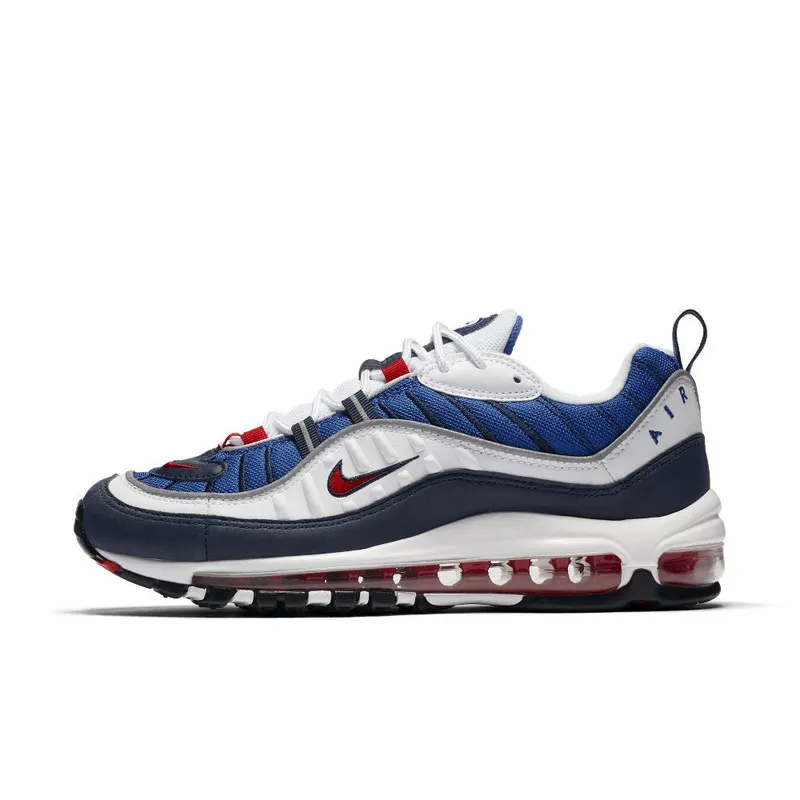 Nike Air Max 98 ‘White/Obsidian/Metallic Silver/University Red’ (AH6799-100)