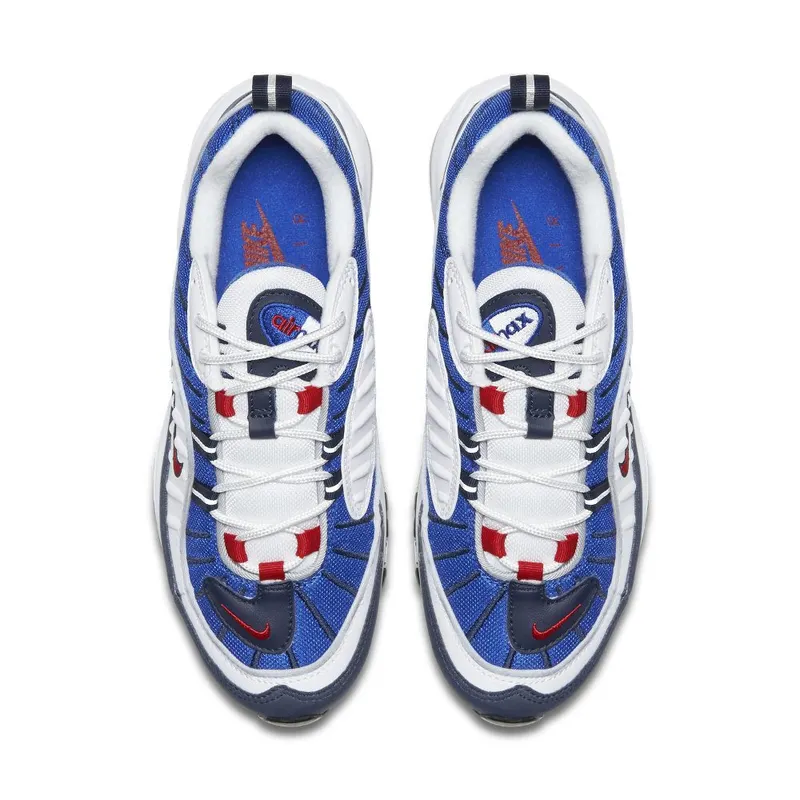 Nike Air Max 98 ‘White/Obsidian/Metallic Silver/University Red’ (AH6799-100)