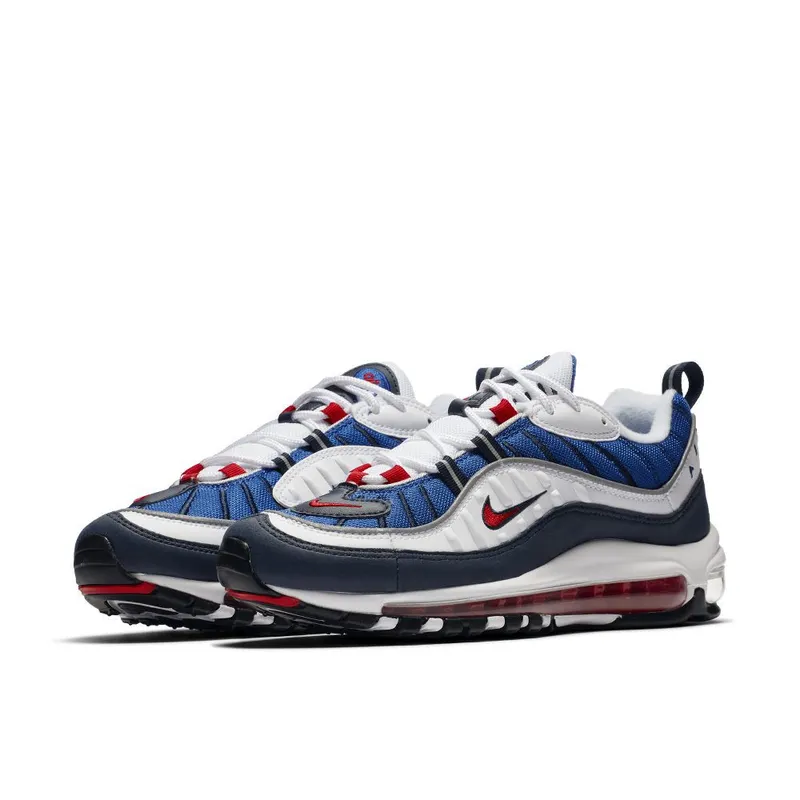 Nike Air Max 98 ‘White/Obsidian/Metallic Silver/University Red’ (AH6799-100)