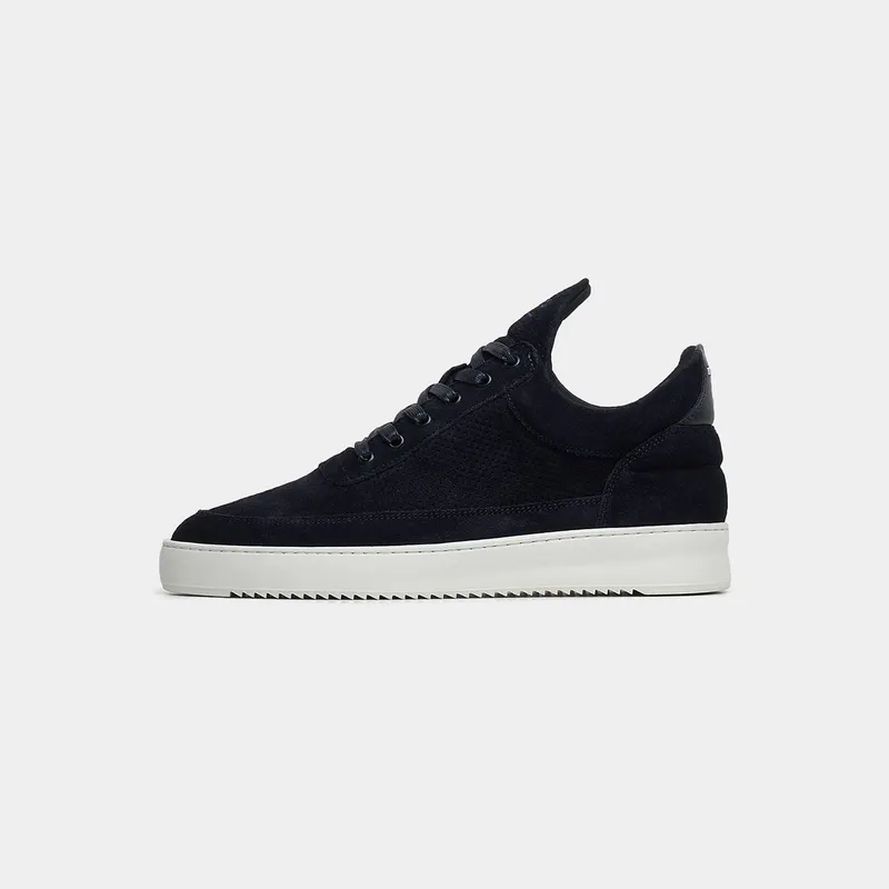Filling Pieces Low Top Perforated Organic Navy