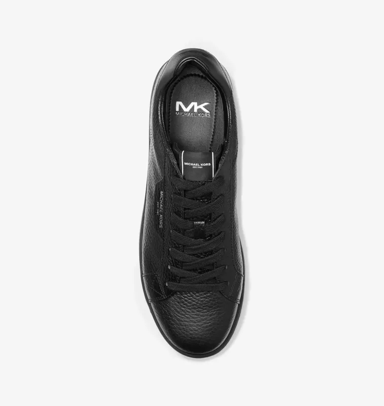 Michael Kors MK Keating Pebbled Leather Trainers – Black (42F9KEFS1L-0001)