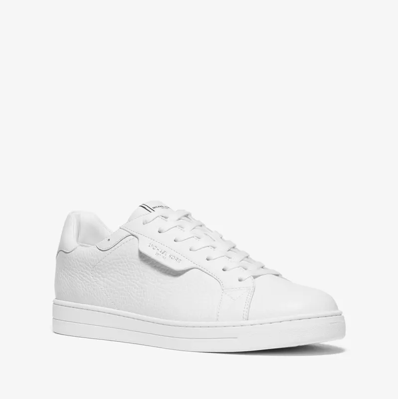 Michael Kors MK Keating Pebbled Leather Trainers – Optic White (42F9KEFS1L-1999)