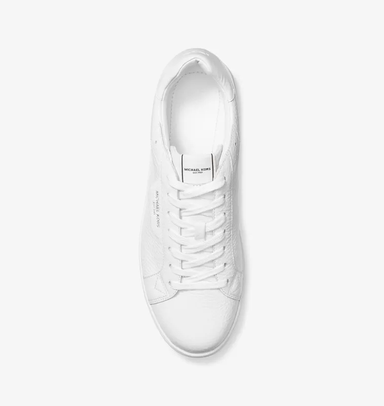 Michael Kors MK Keating Pebbled Leather Trainers – Optic White (42F9KEFS1L-1999)