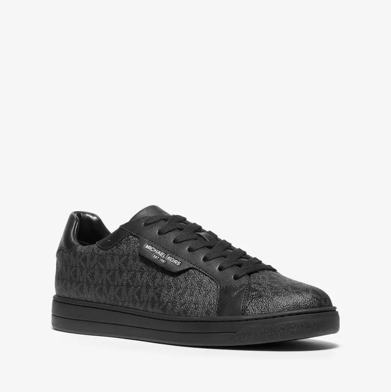 Michael Kors MK Keating Logo and Leather Trainers – Black (42F9KEFS2Q-0001)
