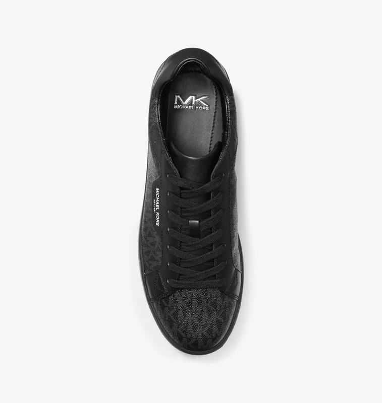 Michael Kors MK Keating Logo and Leather Trainers – Black (42F9KEFS2Q-0001)