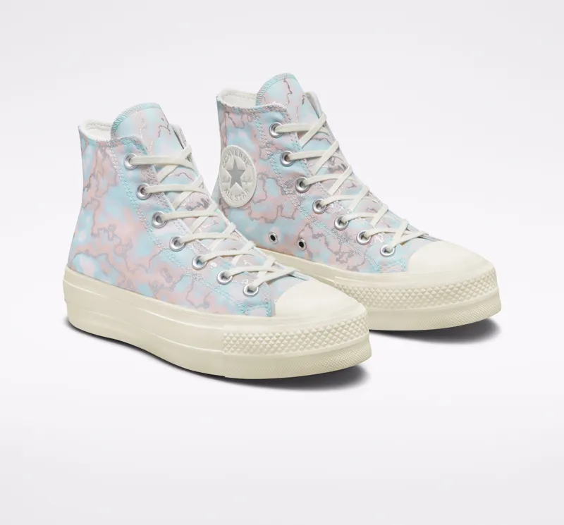Converse Chuck Taylor All Star Lift Platform Marble Light Dew/egret/zilver