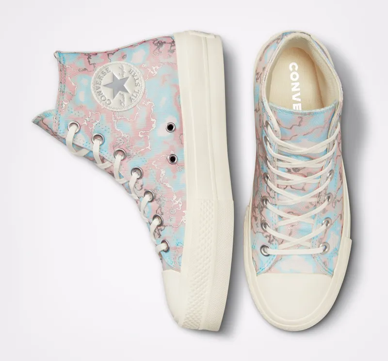 Converse Chuck Taylor All Star Lift Platform Marble Light Dew/egret/zilver
