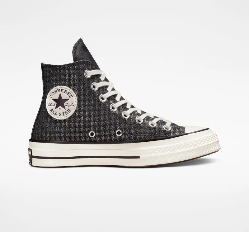 Converse Chuck 70 Houndstooth Shine Zwart/pure Silver/egret