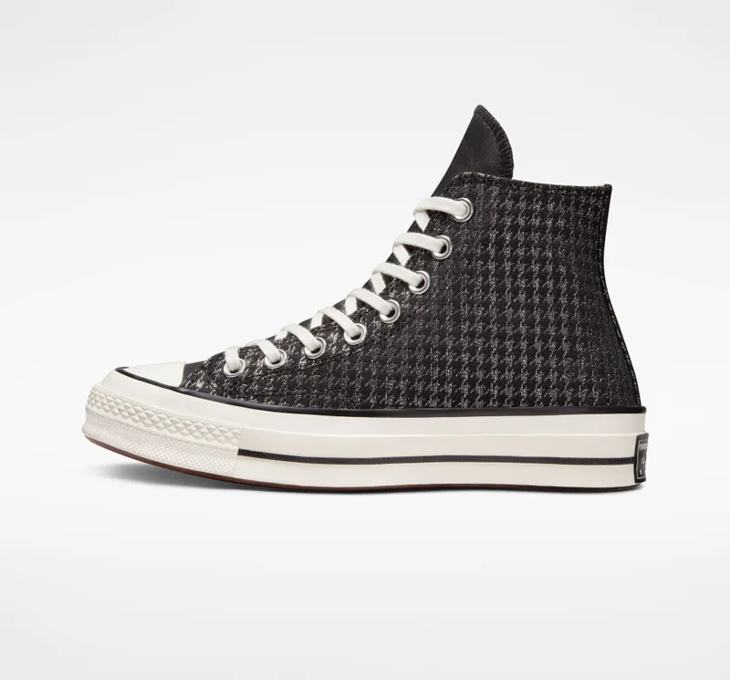 Converse Chuck 70 Houndstooth Shine Zwart/pure Silver/egret