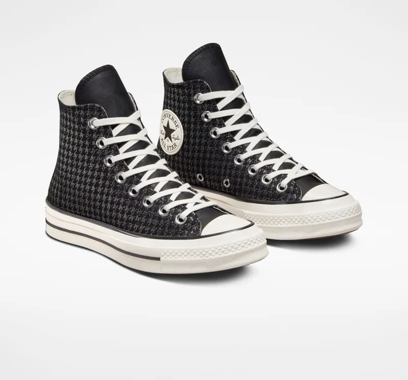 Converse Chuck 70 Houndstooth Shine Zwart/pure Silver/egret