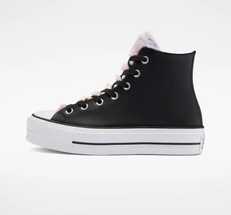 Converse Chuck Taylor All Star Lift Platform Rainbow Fur Zwart Bont Met Meerdere Kleuren