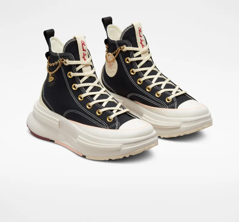 Converse Run Star Legacy CX Platform Gold Chain Zwart/egret/back Alley Brick