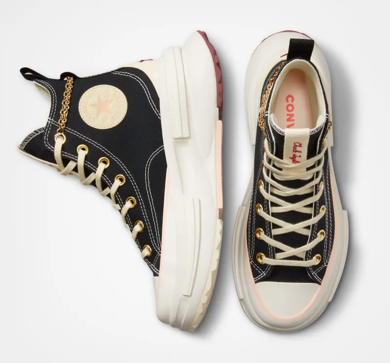 Converse Run Star Legacy CX Platform Gold Chain Zwart/egret/back Alley Brick