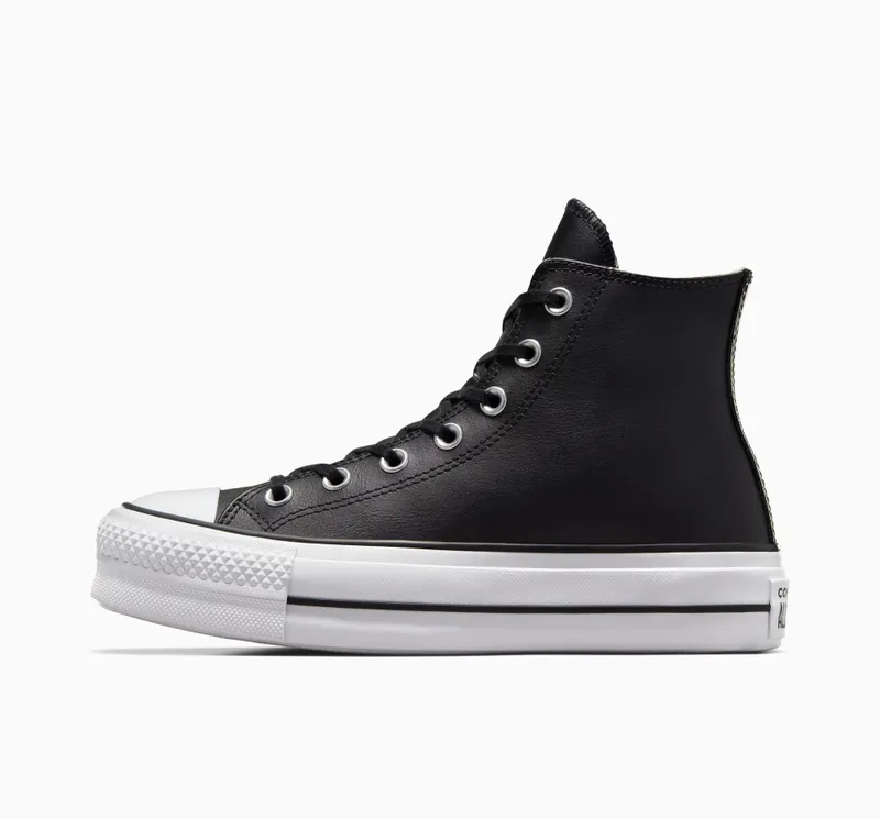 Converse Chuck Taylor All Star Platform Leather Zwart/zwart/wit