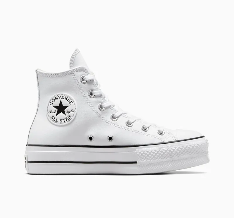 Converse Chuck Taylor All Star Platform Leather Wit/zwart/wit