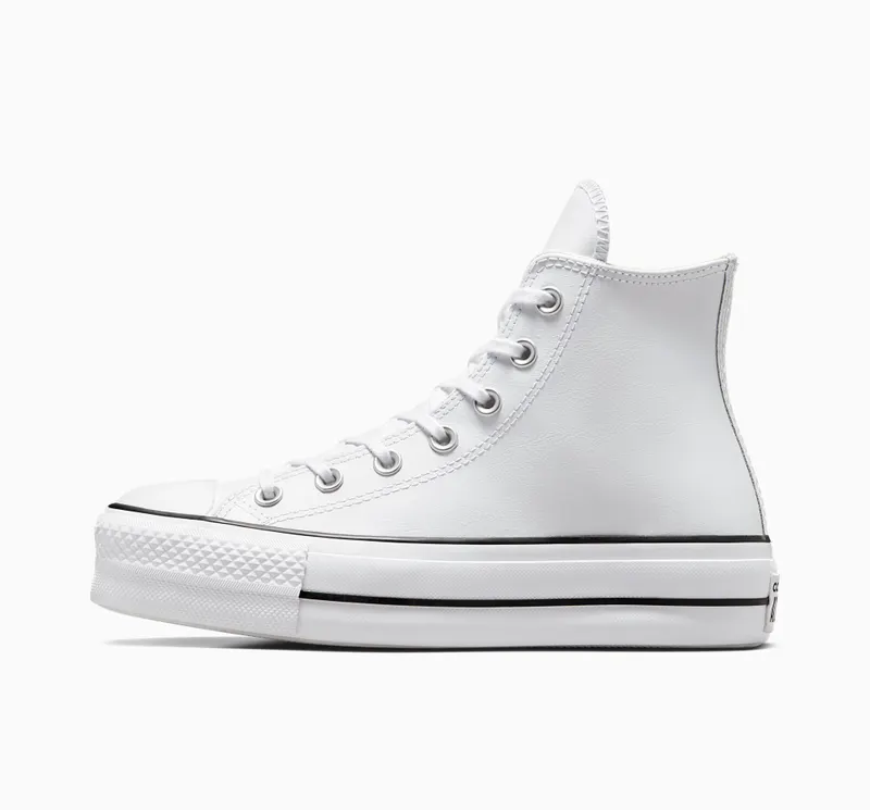 Converse Chuck Taylor All Star Platform Leather Wit/zwart/wit
