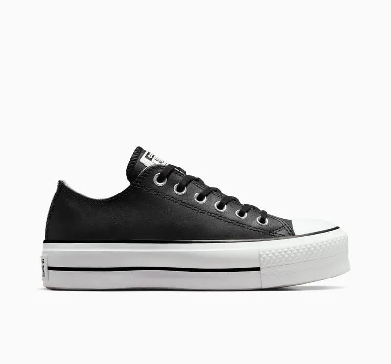 Converse Chuck Taylor All Star Platform Clean Leather Zwart/zwart/wit