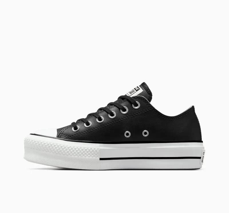 Converse Chuck Taylor All Star Platform Clean Leather Zwart/zwart/wit