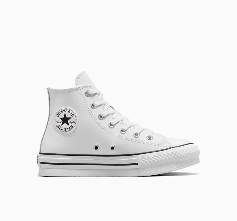 Converse Chuck Taylor All Star Lift Platform Leather Wit/natural Ivory/zwart
