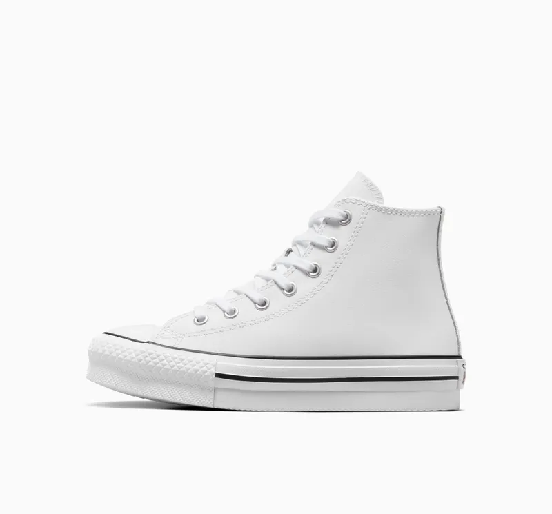 Converse Chuck Taylor All Star Lift Platform Leather Wit/natural Ivory/zwart