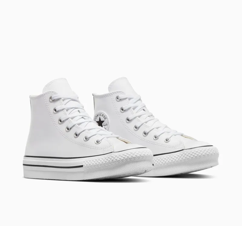 Converse Chuck Taylor All Star Lift Platform Leather Wit/natural Ivory/zwart