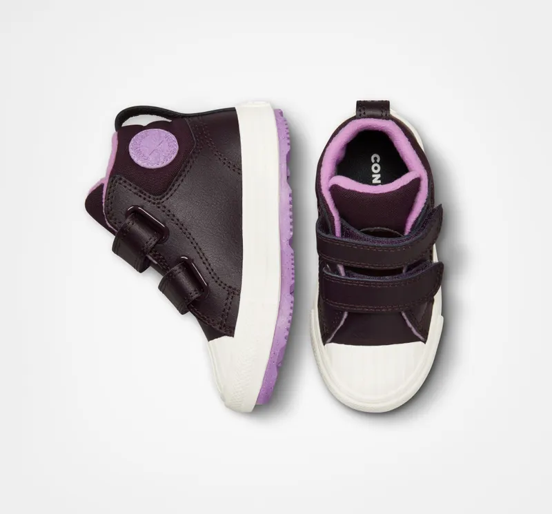 Converse Chuck Taylor All Star Berkshire Boot Easy-On Leather Black Cherry/violet Shock