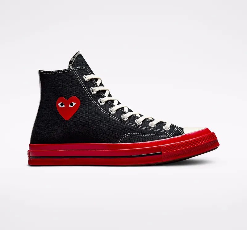 Converse Converse x Comme des Garçons PLAY Chuck 70 Zwart/rood/egret (A01793C)