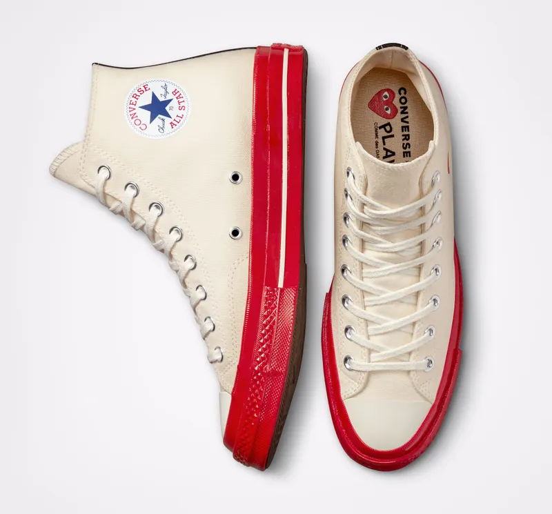 Converse Converse x Comme des Garçons PLAY Chuck 70 Pristine/rood/egret (A01794C)