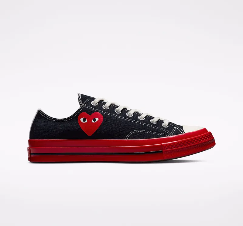 Converse Converse x Comme des Garçons PLAY Chuck 70 Zwart/rood/egret (A01795C)