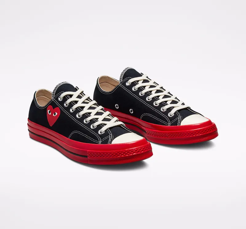 Converse Converse x Comme des Garçons PLAY Chuck 70 Zwart/rood/egret (A01795C)