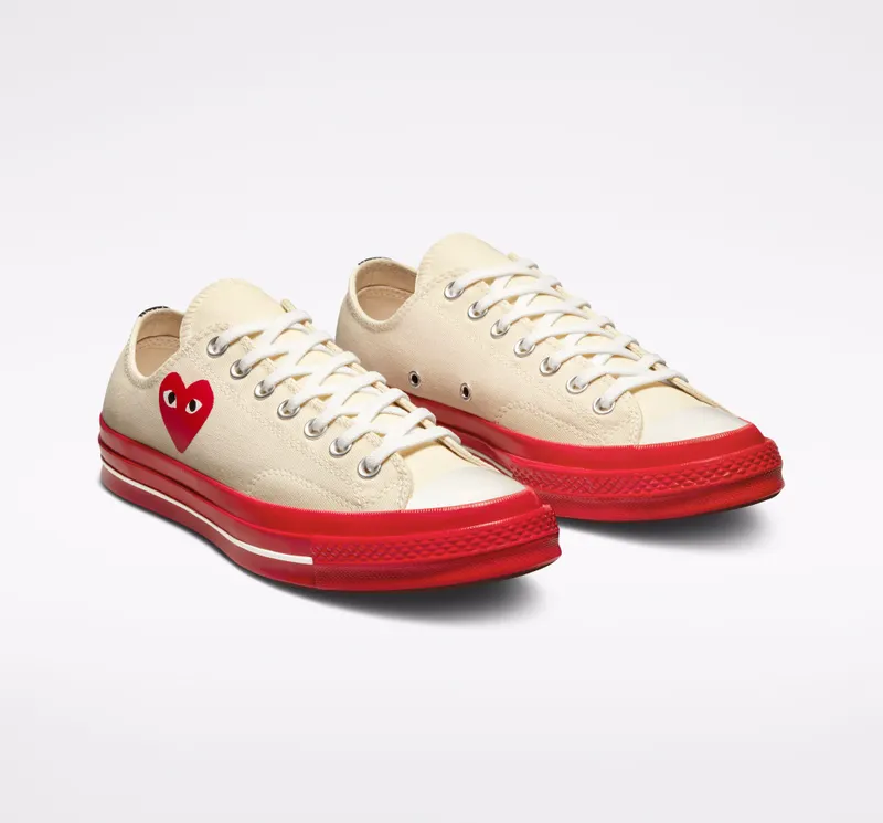 Converse Converse x Comme des Garçons PLAY Chuck 70 Pristine/rood/egret (A01796C)