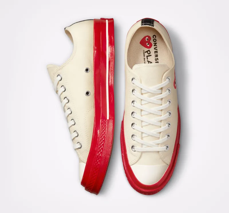 Converse Converse x Comme des Garçons PLAY Chuck 70 Pristine/rood/egret (A01796C)
