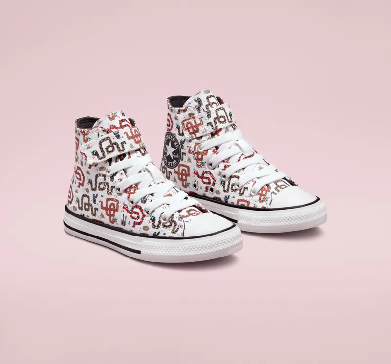 Converse Chuck Taylor All Star Easy-On Snake Wit/dk Smoke Grey/rood