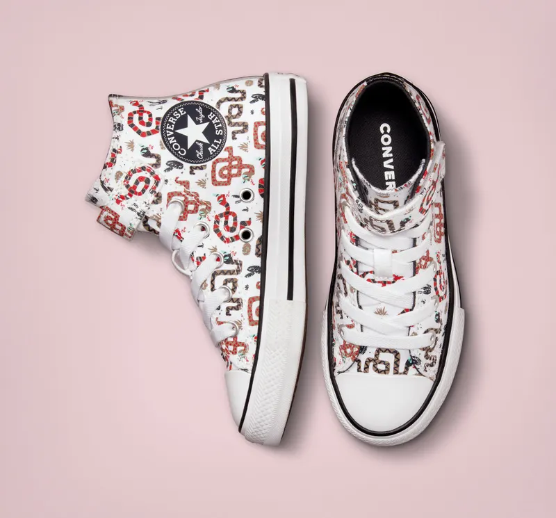Converse Chuck Taylor All Star Easy-On Snake Wit/dk Smoke Grey/rood