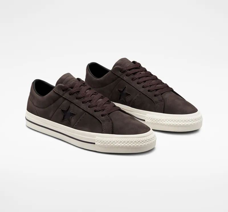 Converse One Star Pro Nubuck Leather Coffee Nut/egret/zwart