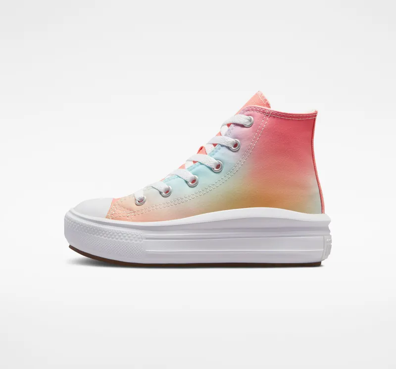 Converse Chuck Taylor All Star Move Platform Rainbow Ombre Lawn Flamingo/egret/white