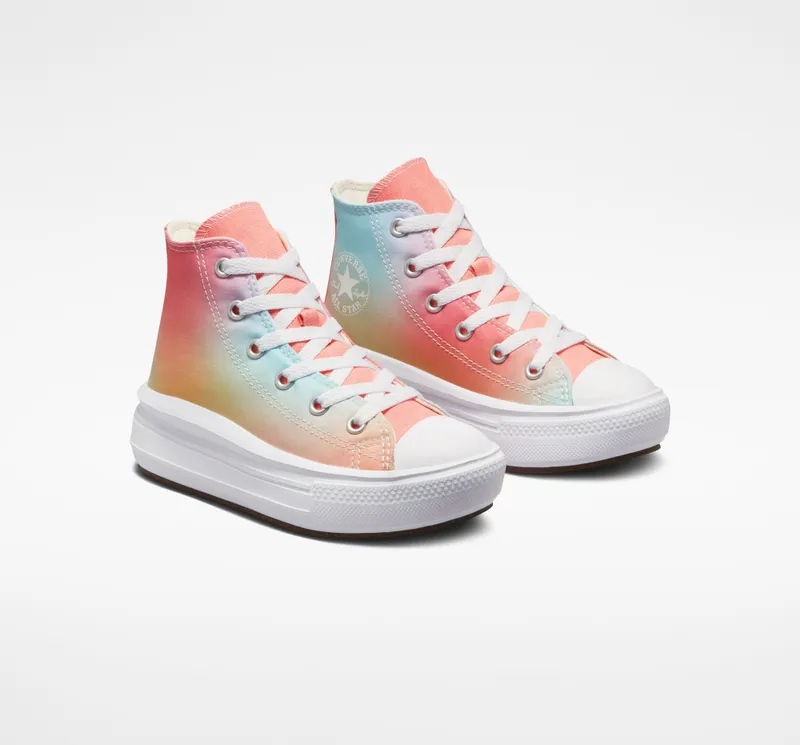 Converse Chuck Taylor All Star Move Platform Rainbow Ombre Lawn Flamingo/egret/white