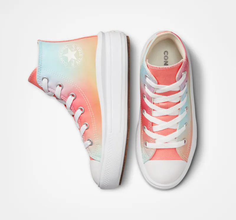 Converse Chuck Taylor All Star Move Platform Rainbow Ombre Lawn Flamingo/egret/white