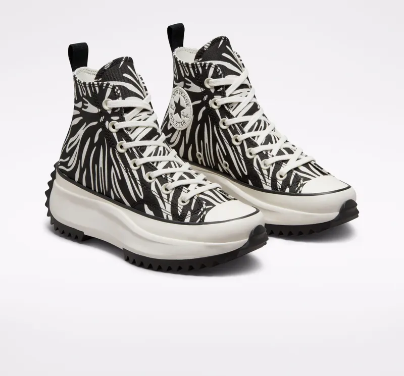 Converse Run Star Hike Platform Animalier Egret/zwart/egret