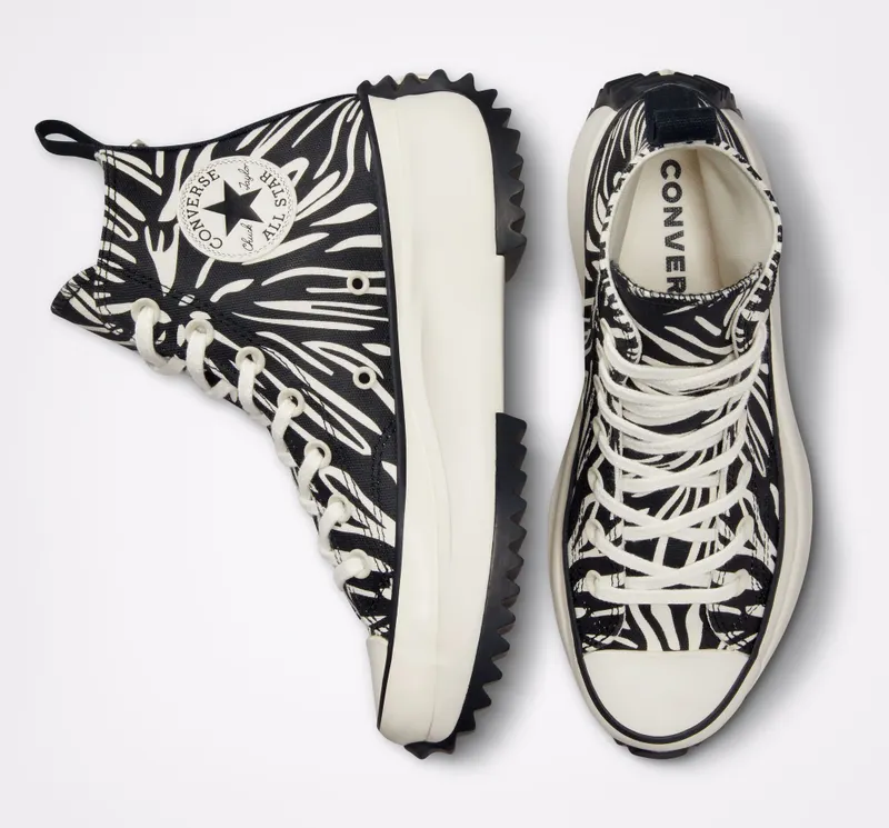 Converse Run Star Hike Platform Animalier Egret/zwart/egret