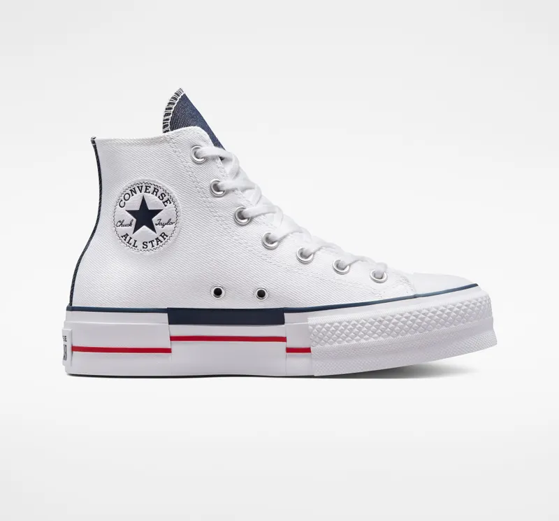 Converse Chuck Taylor All Star Lift Platform Retro Denim White/red/obsidian (A03961C)