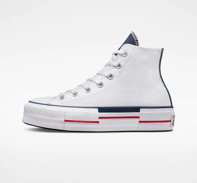 Converse Chuck Taylor All Star Lift Platform Retro Denim White/red/obsidian (A03961C)