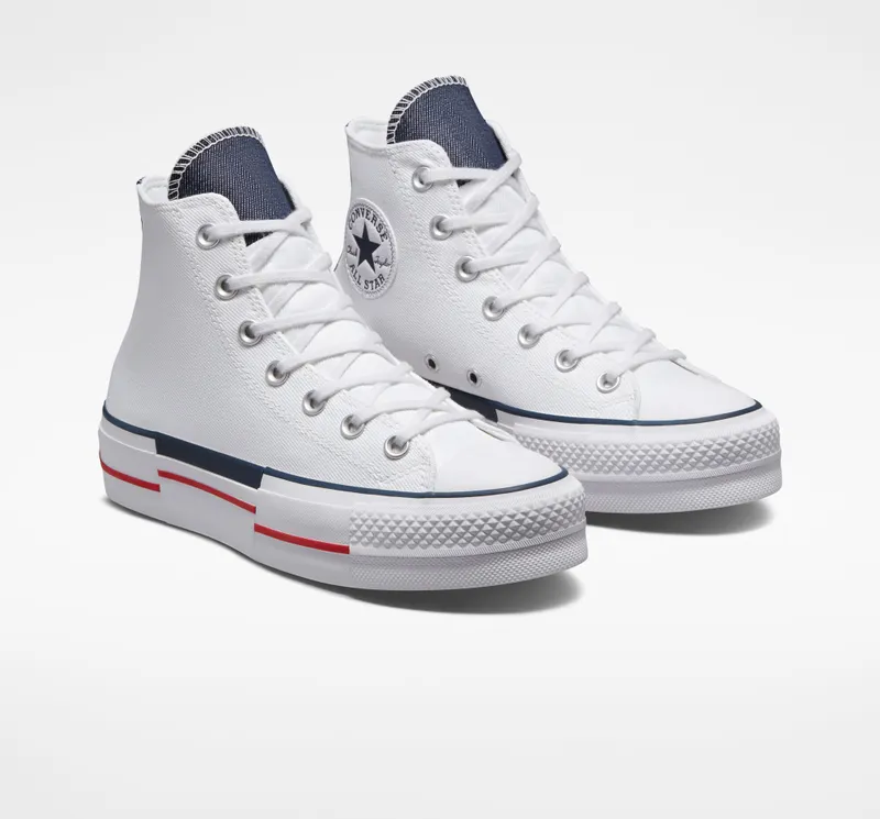 Converse Chuck Taylor All Star Lift Platform Retro Denim White/red/obsidian (A03961C)