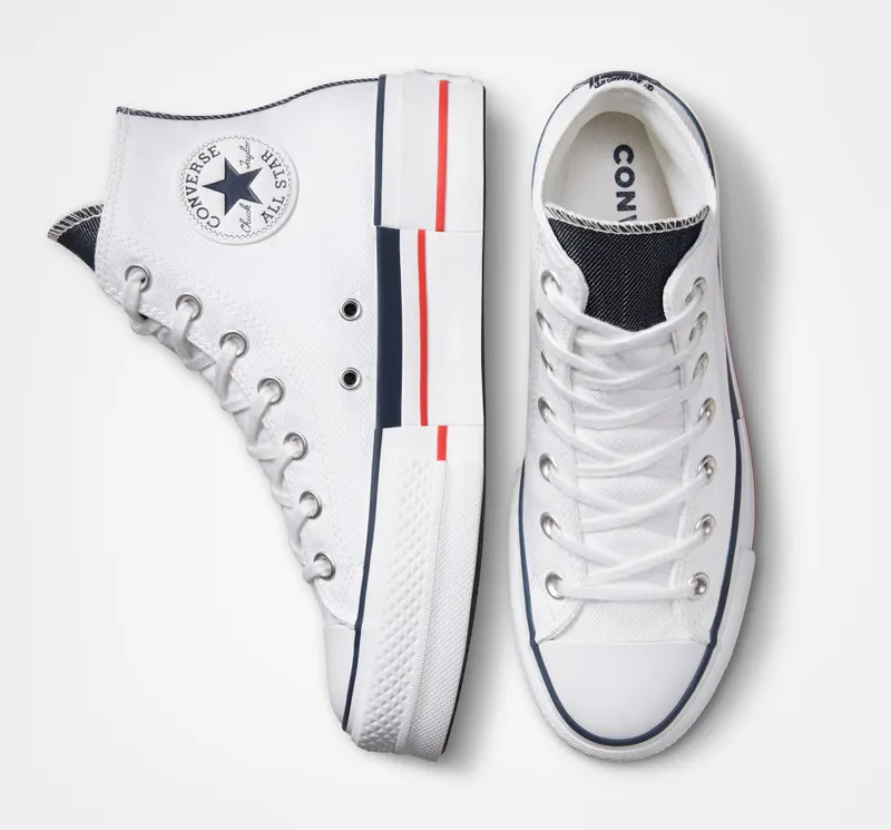 Converse Chuck Taylor All Star Lift Platform Retro Denim White/red/obsidian (A03961C)