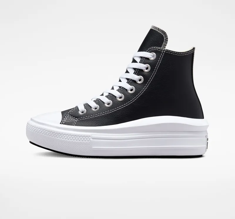 Converse Chuck Taylor All Star Move Platform Foundational Leather Zwart/wit/wit